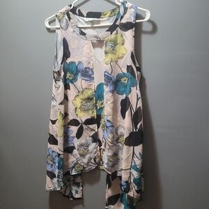 Cleo Petites Pink Floral Sleeveless Top S